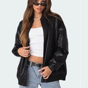 Edikted leather bomber jacket
